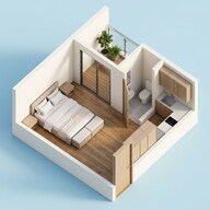 Floor plan of 205 Sq. Ft. Studio in Bramhacorp Townhouse, Pune