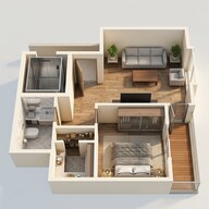 Floor plan of 1 BHK 394 Sq. Ft. Apartment in Bramhacorp Townhouse, Pune