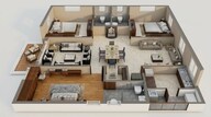 Floor plan of 3 BHK 1585 Sq. Ft. Apartment in Hallmark Pinnacle, Hyderabad
