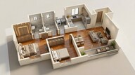 Floor plan of 2 BHK 1137 Sq. Ft. Apartment in Godrej Splendour, Bangalore