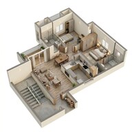 Floor plan of 2 BHK 1100 Sq. Ft. Apartment in Shriram Lakeside Residences, Chennai