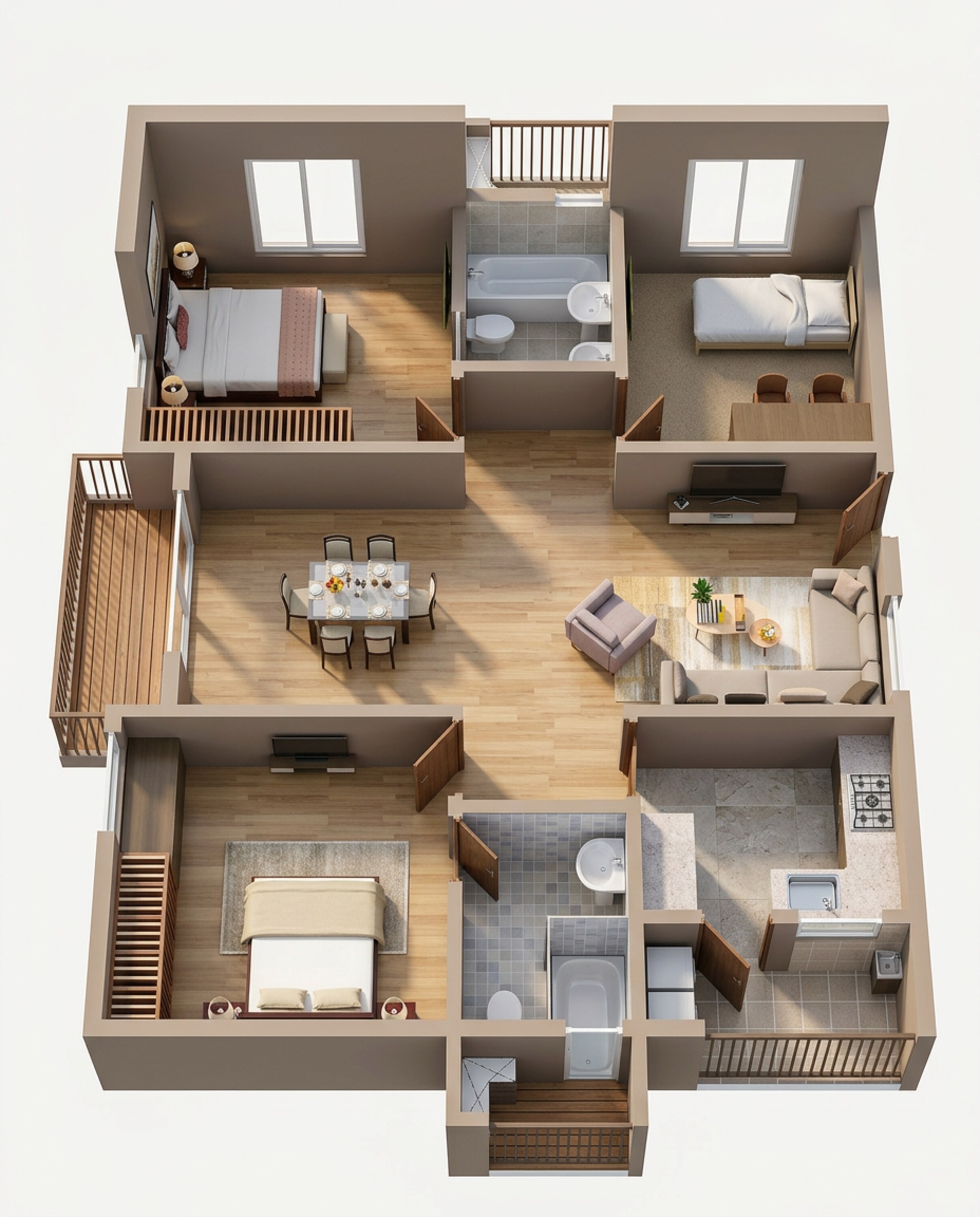 Floor plan of 2 BHK Apartment - 1440 sq. ft. in Sumadhuras Gardens By The Brook, Hyderabad
