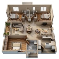 Floor plan of 3 BHK 1625 Sq. Ft. Apartment in Sumadhuras Gardens By The Brook, Hyderabad