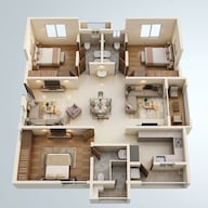 Floor plan of 3 BHK 1680 Sq. Ft. Apartment in Sumadhuras Gardens By The Brook, Hyderabad