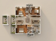 Floor plan of 2 BHK 1573 Sq. Ft. Apartment in My Home Sayuk, Hyderabad
