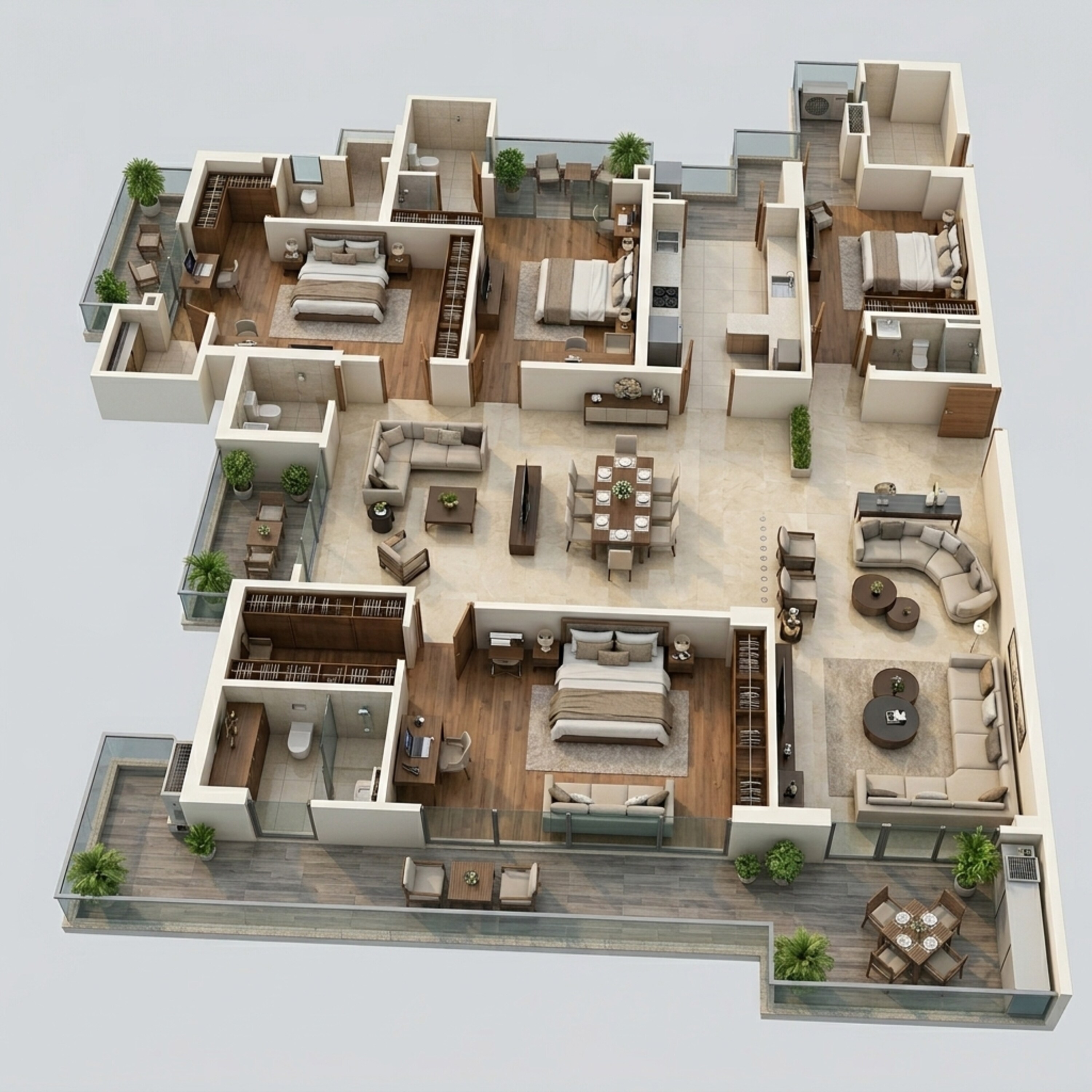 Floor plan of 4 BHK 4866 Sq. Ft. Apartment in Gaurs The Islands, Greater Noida