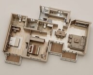 Floor plan of 2 BHK 1360 Sq. Ft. Apartment in Purva Park Hill, Bangalore