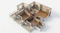 Floor plan of 2 BHK 1159 Sq. Ft. Apartment in Assetz 63 Degree East, Bangalore