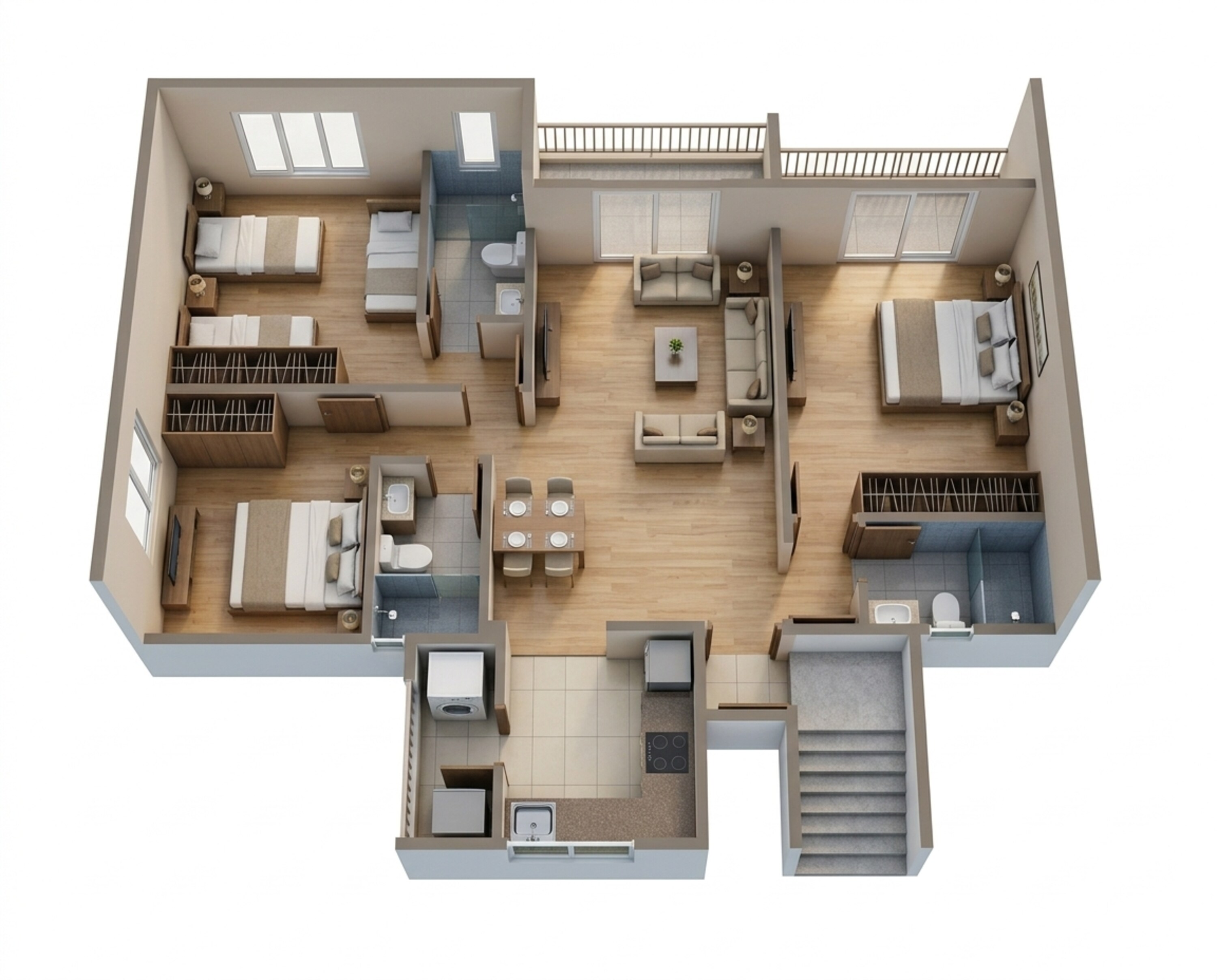 Floor plan of 3 BHK 845 Sq. Ft. Apartment in Vilas Javdekar Yashone Eternitee, Pune