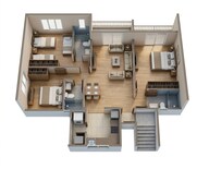 Floor plan of 3 BHK 845 Sq. Ft. Apartment in Vilas Javdekar Yashone Eternitee, Pune