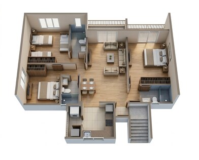 Floor plan of 3 BHK 845 Sq. Ft. Apartment in Vilas Javdekar Yashone Eternitee, Pune