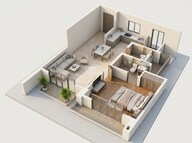 Floor plan of 1 BHK 452 Sq. Ft. Apartment in Mahindra Nestalgia, Pune