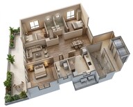 Floor plan of 3 BHK 2376 Sq. Ft. Apartment in Tata The Promont, Bangalore