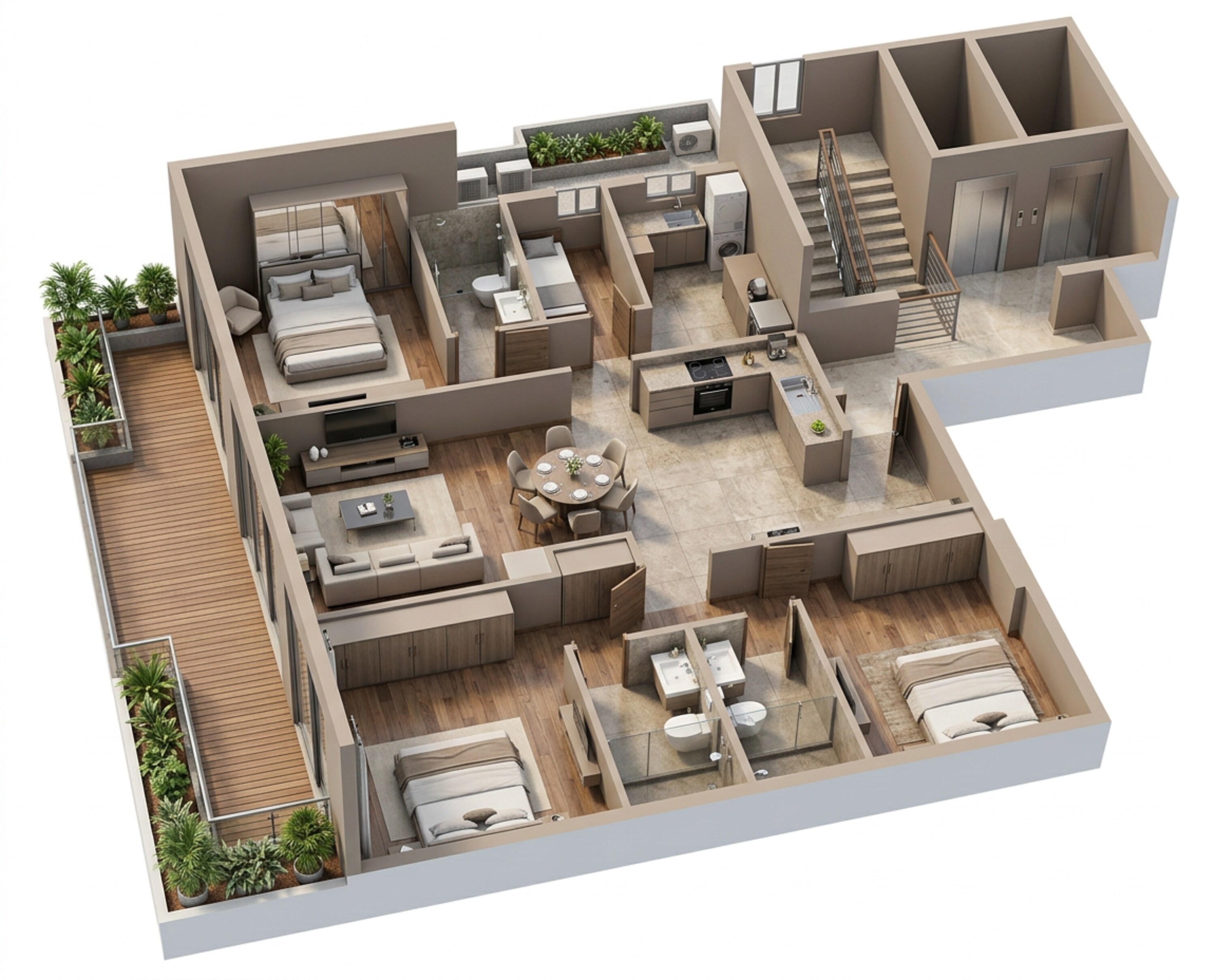 Floor plan of 3 BHK 2480 Sq. Ft. Apartment in Tata The Promont, Bangalore