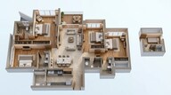 Floor plan of 4 BHK 1602 Sq. Ft. Apartment in Lodha Mahalaxmi Bellevue, Mumbai