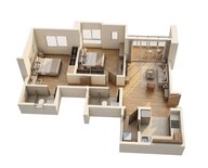 Floor plan of 2 BHK 538 Sq. Ft. Apartment in Kalpataru Parkcity, Thane