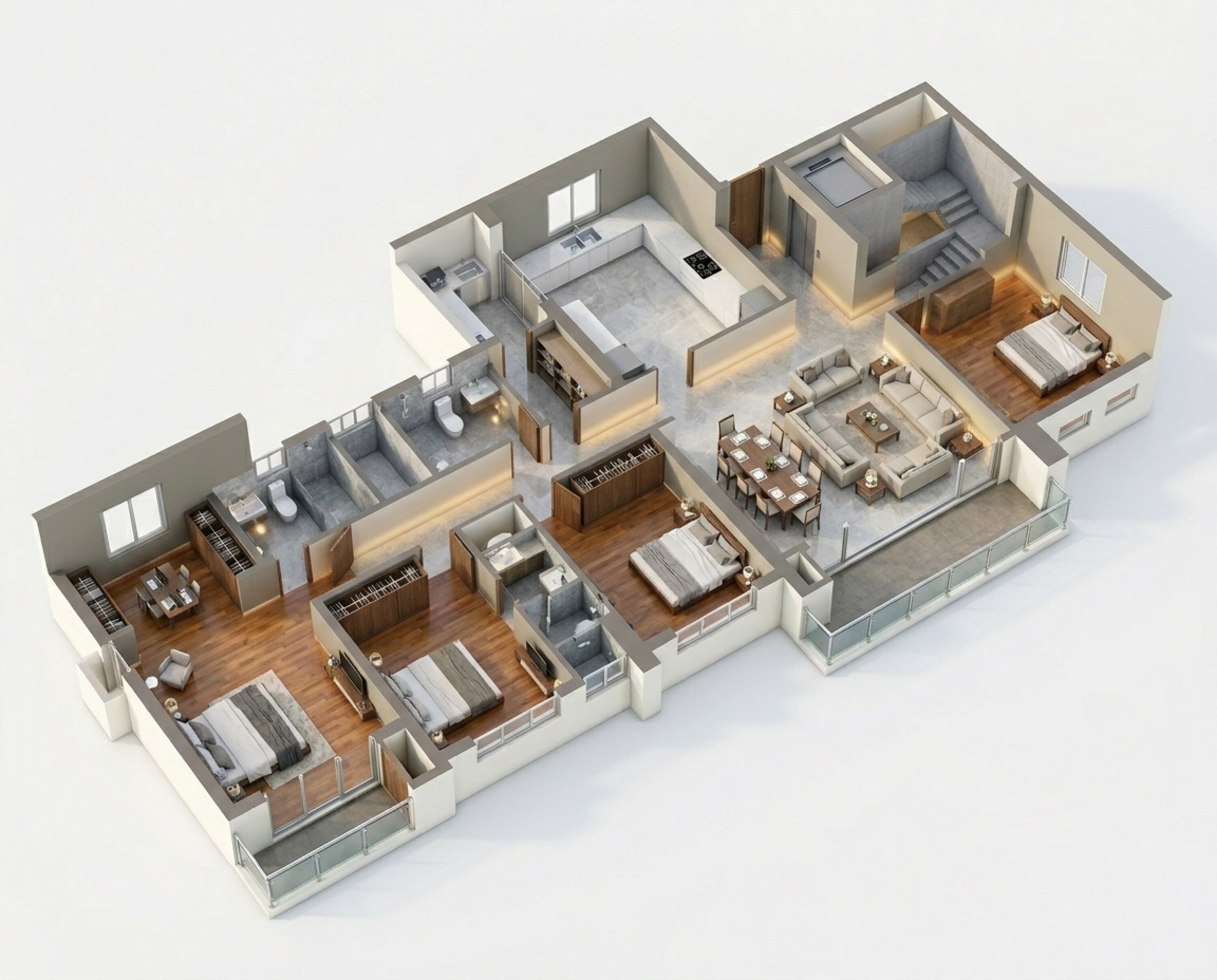 Floor plan of 4 BHK 1753 Sq. Ft. Apartment in Kalpataru Parkcity, Thane