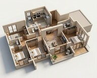 Floor plan of 3 BHK 920 Sq. Ft. Apartment in Kalpataru Parkcity, Thane