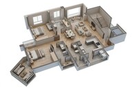 Floor plan of 2 BHK 1588 Sq. Ft. Apartment in Shapoorji Pallonji ParkWest, Bangalore