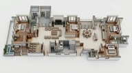 Floor plan of 4 BHK 3520 Sq. Ft. Apartment in Shapoorji Pallonji ParkWest, Bangalore