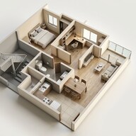 Floor plan of 1 BHK 900 Sq. Ft. Apartment in Brigade Orchards, Bangalore