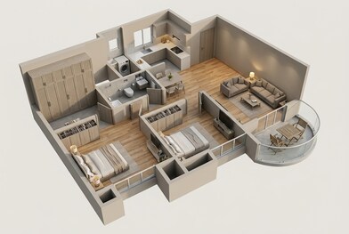 Floor plan of 2 BHK 651 Sq. Ft. Apartment in Kohinoor Sapphire 3, Pune