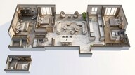 Floor plan of 3 BHK 1628 Sq. Ft. Apartment in Lodha Marq, Mumbai