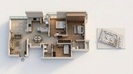 Floor plan of 3 BHK 1473 Sq. Ft. Apartment in Brigade Horizon, Bangalore