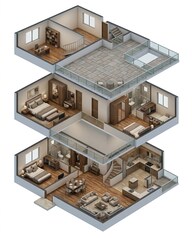 Floor plan of 4 BHK 2603 Sq. Ft. Apartment in Brigade Horizon, Bangalore