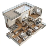 Floor plan of 4 BHK 3044 Sq. Ft. Apartment in Brigade Horizon, Bangalore