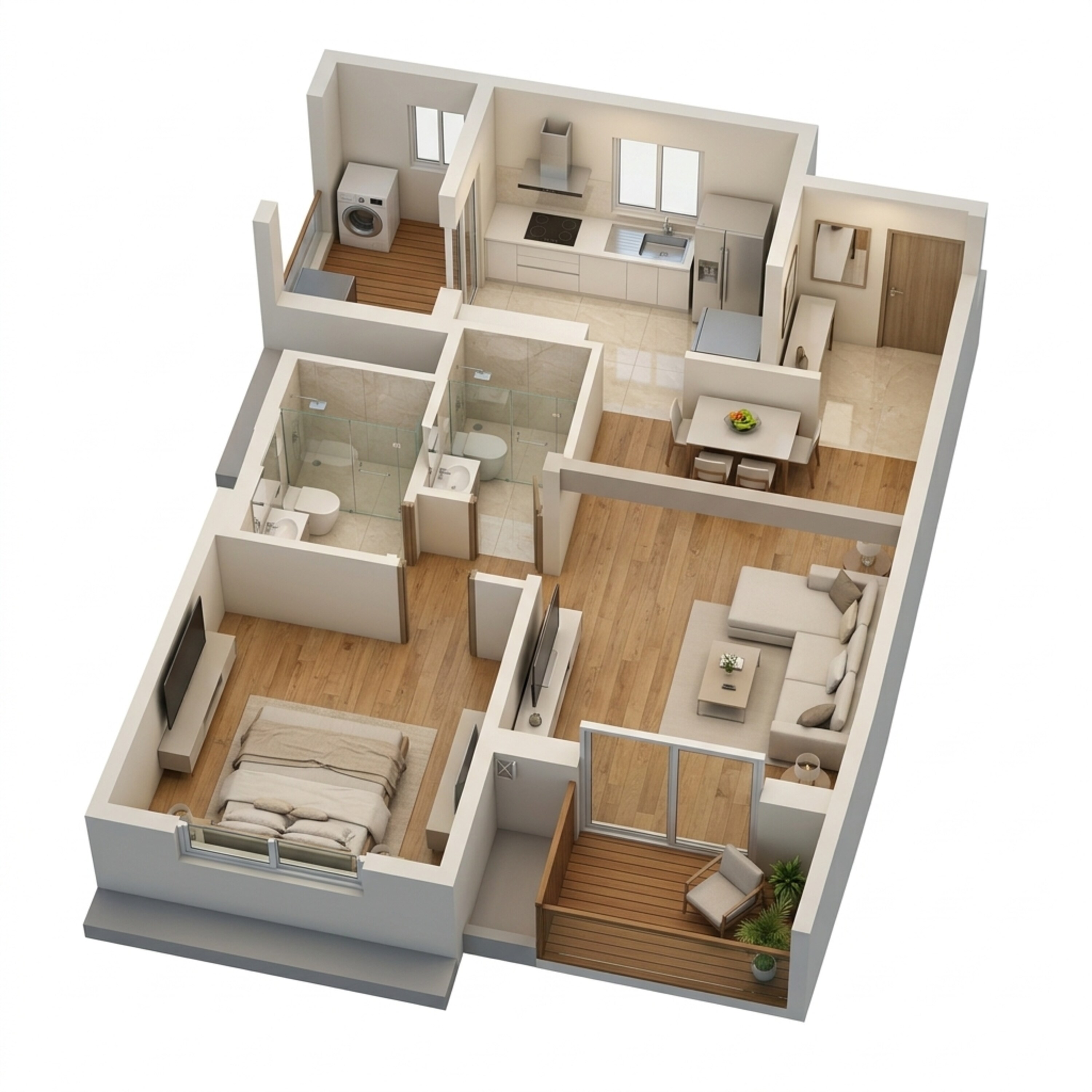 Floor plan of 1 BHK 529 Sq. Ft. Apartment in Godrej Woodsville, Pune