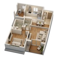 Floor plan of 1 BHK 529 Sq. Ft. Apartment in Godrej Woodsville, Pune
