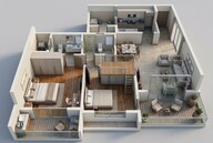 Floor plan of 2 BHK 772 Sq. Ft. Apartment in Godrej Woodsville, Pune