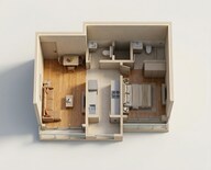 Floor plan of 1 BHK 402 Sq. Ft. Apartment in JP Parkway, Mumbai