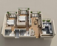 Floor plan of 2 BHK 530 Sq. Ft. Apartment in JP Parkway, Mumbai