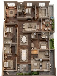 Floor plan of 4 BHK 5430 Sq. Ft. Apartment in Raghava Iris, Hyderabad