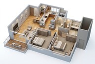 Floor plan of 2 BHK 800 Sq. Ft. Apartment in Kalpataru Aria, Navi Mumbai