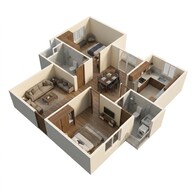 Floor plan of 2 BHK 1203 Sq. Ft. Apartment in Sowparnika Olivia Nest, Bangalore