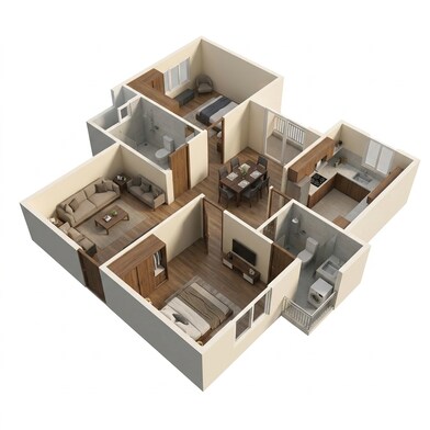Floor plan of 2 BHK 1203 Sq. Ft. Apartment in Sowparnika Olivia Nest, Bangalore
