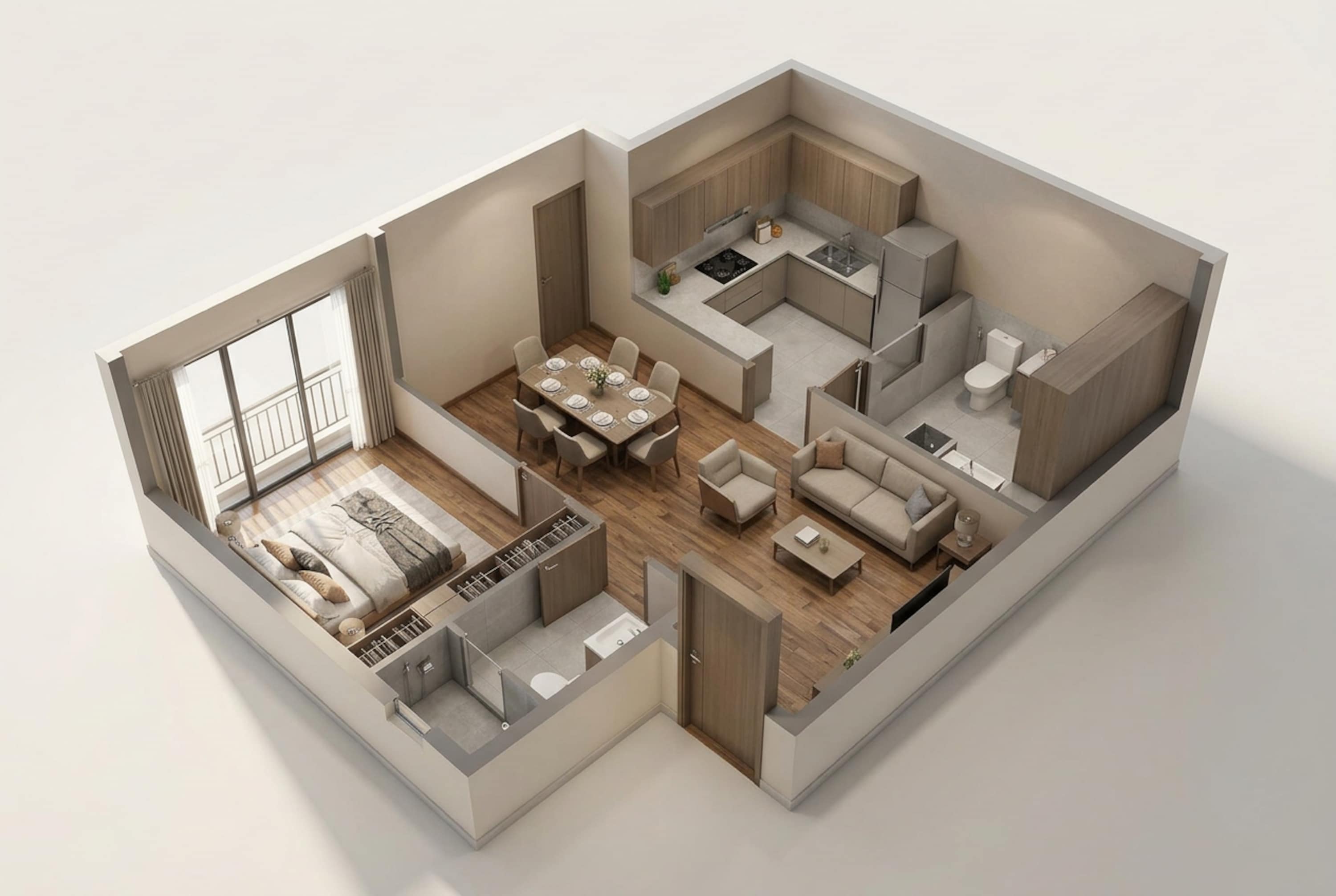 Floor plan of 1 BHK 452 Sq. Ft. Apartment in MICL Aaradhya Parkwood, Thane