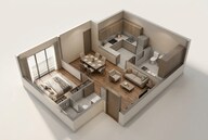 Floor plan of 1 BHK 452 Sq. Ft. Apartment in MICL Aaradhya Parkwood, Thane