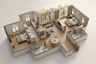 Floor plan of 2 BHK 650 Sq. Ft. Apartment in MICL Aaradhya Parkwood, Thane