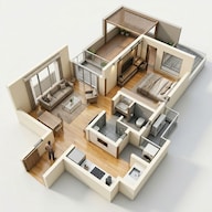 Floor plan of 1 BHK 462 Sq. Ft. Apartment in Godrej Hillside 2, Pune