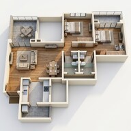 Floor plan of 2 BHK 729 Sq. Ft. Apartment in Kolte Patil 24K Sereno, Pune
