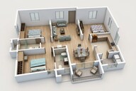 Floor plan of 2 BHK 1494 Sq. Ft. Apartment in Aparna Cyber On, Hyderabad