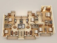 Floor plan of 2 BHK 1055 Sq. Ft. Apartment in Amrapali Centurian Park Phase II, Greater Noida