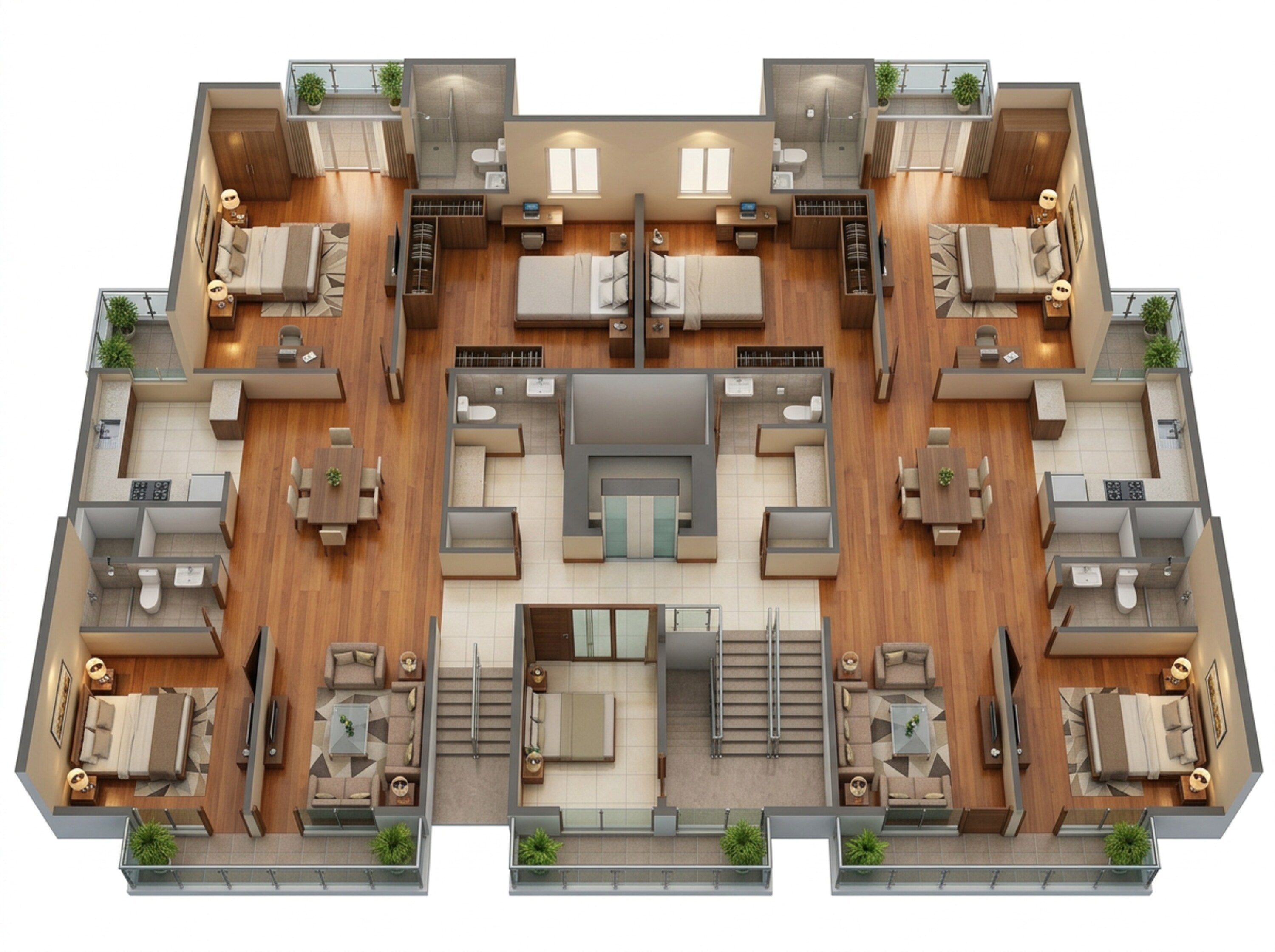 Floor plan of 3 BHK 1675 Sq. Ft. Apartment in Amrapali Centurian Park Phase II, Greater Noida