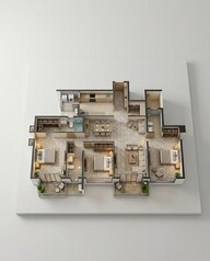 Floor plan of 3 BHK 1377 Sq. Ft. Apartment in Mahindra Citadel, Pune