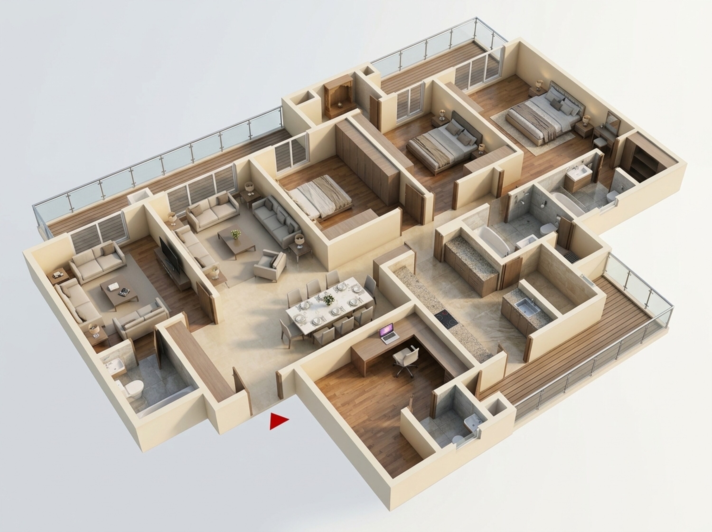 Floor plan of 4 BHK 3361 Sq. Ft. Apartment in Amrapali Centurian Park, Greater Noida