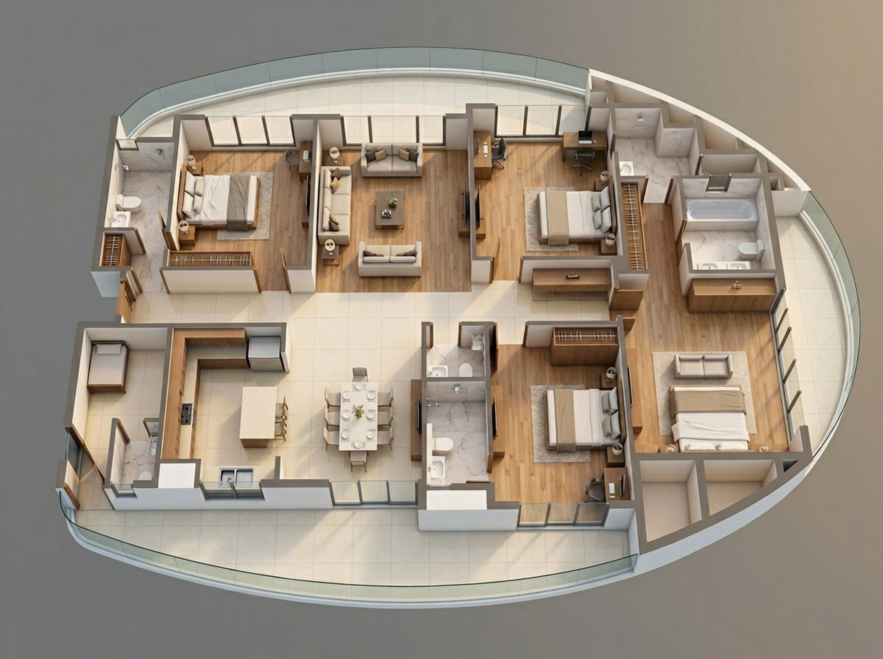Floor plan of 4 BHK 3862 Sq. Ft. Apartment in Amrapali Centurian Park, Greater Noida